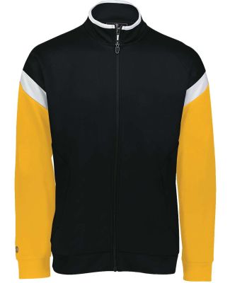 Holloway 229579 Limitless Full-Zip Jacket in Black/ white/ gold