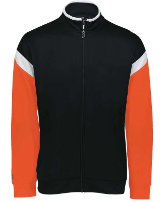 Holloway 229579 Limitless Full-Zip Jacket in Black/ white/ orange