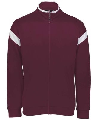 Holloway 229579 Limitless Full-Zip Jacket in Maroon/ white/ maroon