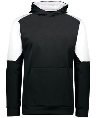 Holloway 222640 Youth Blue Chip Hooded Sweatshirt in Black/ white