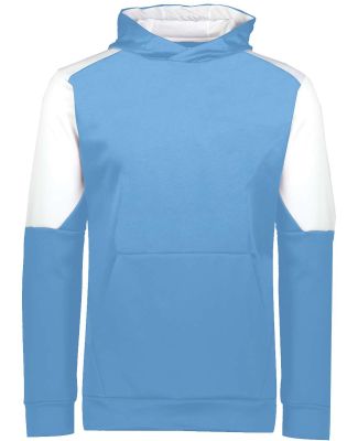 Holloway 222640 Youth Blue Chip Hooded Sweatshirt in Columbia blue/ white