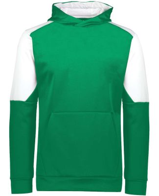 Holloway 222640 Youth Blue Chip Hooded Sweatshirt in Kelly/ white
