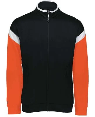 Holloway 229679 Youth Limitless Full-Zip Jacket in Black/ white/ orange
