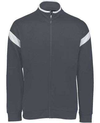 Holloway 229679 Youth Limitless Full-Zip Jacket in Carbon/ white/ carbon