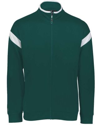 Holloway 229679 Youth Limitless Full-Zip Jacket in Dark green/ white/ dark green