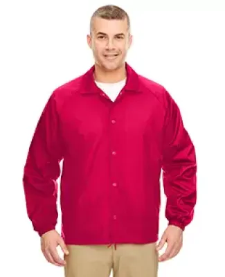 8944 UltraClub® Adult Nylon Coaches Jacket  in Red