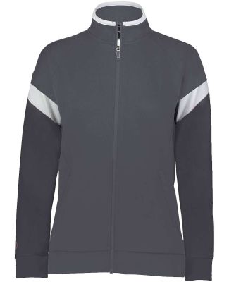 Holloway 229779 Women's Limitless Full-Zip Jacket in Carbon/ white/ carbon