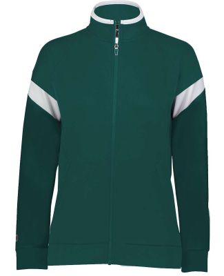 Holloway 229779 Women's Limitless Full-Zip Jacket in Dark green/ white/ dark green