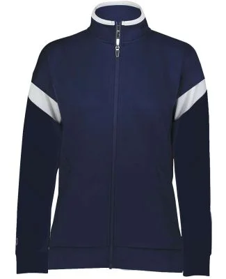 Holloway 229779 Women's Limitless Full-Zip Jacket in Navy/ white/ navy