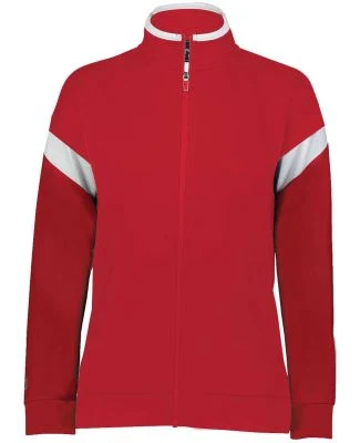 Holloway 229779 Women's Limitless Full-Zip Jacket in Scarlet/ white/ scarlet