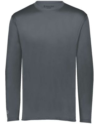 Holloway 222823 Youth Momentum Long Sleeve T-Shirt in Graphite