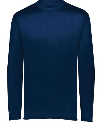 Holloway 222823 Youth Momentum Long Sleeve T-Shirt in Navy