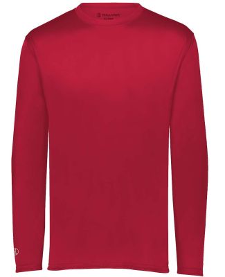Holloway 222823 Youth Momentum Long Sleeve T-Shirt in Scarlet