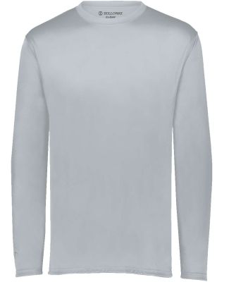Holloway 222823 Youth Momentum Long Sleeve T-Shirt in Silver