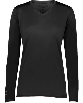 Holloway 222824 Women's Momentum Long Sleeve V-Nec in Black