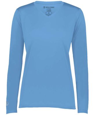 Holloway 222824 Women's Momentum Long Sleeve V-Nec in Columbia blue