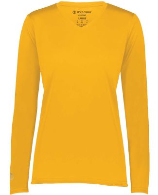 Holloway 222824 Women's Momentum Long Sleeve V-Nec in Gold