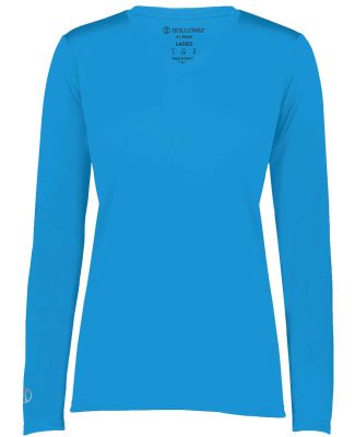 Holloway 222824 Women's Momentum Long Sleeve V-Nec in Power blue