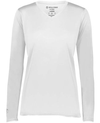 Holloway 222824 Women's Momentum Long Sleeve V-Nec in White