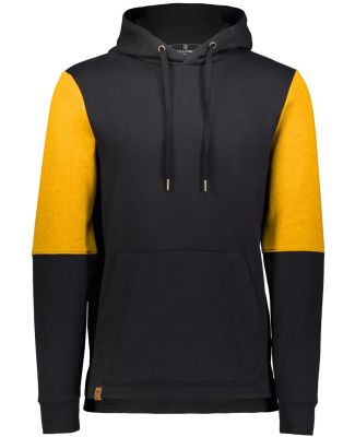 Holloway 222581 All-American Team Fleece Colorbloc in Black/ gold heather