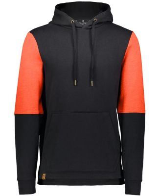 Holloway 222581 All-American Team Fleece Colorbloc in Black/ orange heather