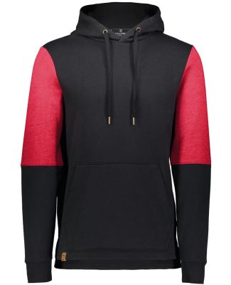 Holloway 222581 All-American Team Fleece Colorbloc in Black/ scarlet heather