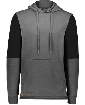 Holloway 222581 All-American Team Fleece Colorbloc in Carbon heather/ black