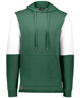 Holloway 222581 All-American Team Fleece Colorbloc in Dark green heather/ white