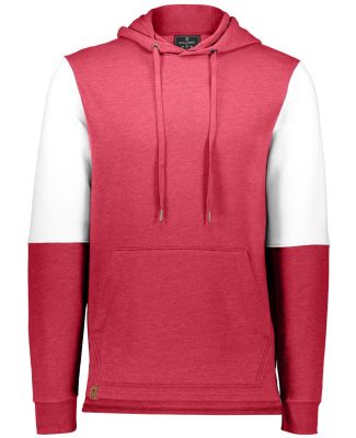 Holloway 222581 All-American Team Fleece Colorbloc in Scarlet heather/ white