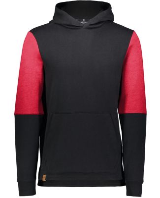 Holloway 222681 Youth All-American Team Fleece Col in Black/ scarlet heather