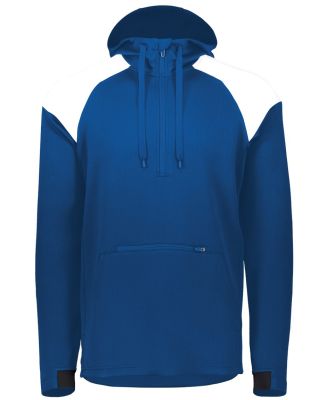 Holloway 222584 Limitless Quarter-Zip Hooded Pullo in Royal/ white