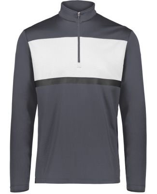 Holloway 222591 Prism Bold Quarter-Zip Pullover in Carbon/ white