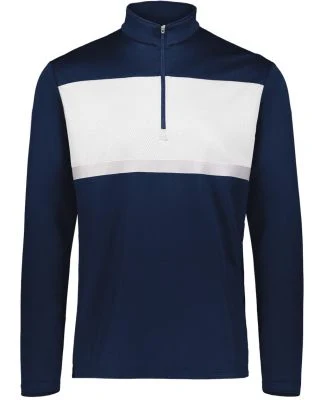 Holloway 222591 Prism Bold Quarter-Zip Pullover in Navy/ white