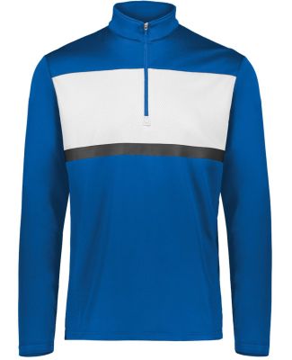 Holloway 222591 Prism Bold Quarter-Zip Pullover in Royal/ white