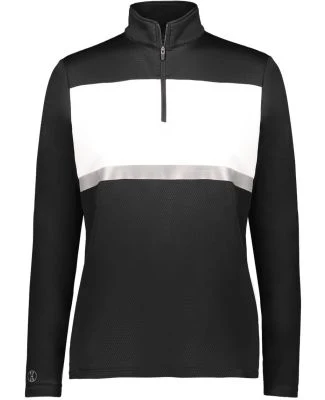 Holloway 222791 Women's Prism Bold Quarter-Zip Pul in Black/ white
