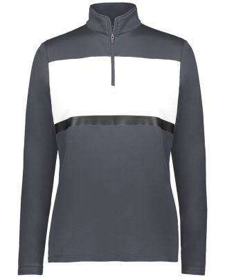 Holloway 222791 Women's Prism Bold Quarter-Zip Pul in Carbon/ white