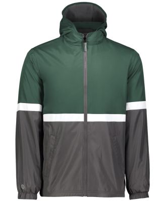 Holloway 229587 Turnabout Reversible Hooded Jacket in Dark green/ carbon