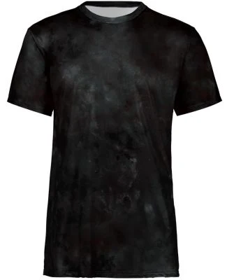 Holloway 222696 Youth Cotton-Touch Cloud T-Shirt in Black cloud print