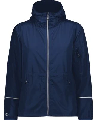 Holloway 229782 Women's Packable Hooded Jacket in Navy