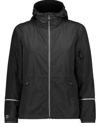 Holloway 229782 Women's Packable Hooded Jacket in Black
