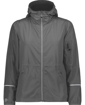 Holloway 229782 Women's Packable Hooded Jacket in Carbon