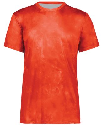 Holloway 222596 Cotton-Touch Cloud T-Shirt in Orange cloud print