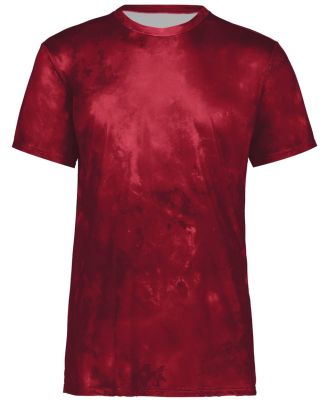 Holloway 222596 Cotton-Touch Cloud T-Shirt in Scarlet cloud print