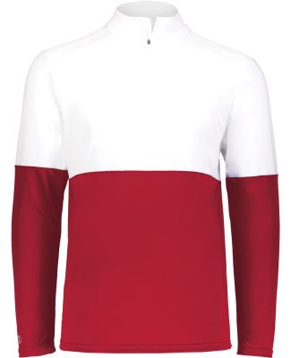 Holloway 223500 Momentum Team Quarter-Zip Pullover in Scarlet/ white