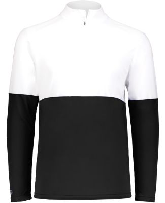 Holloway 223500 Momentum Team Quarter-Zip Pullover in Black/ white