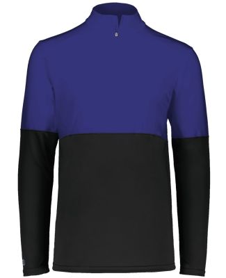 Holloway 223500 Momentum Team Quarter-Zip Pullover in Black/ purple