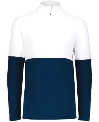 Holloway 223600 Youth Momentum Team Quarter-Zip Pu in Navy/ white