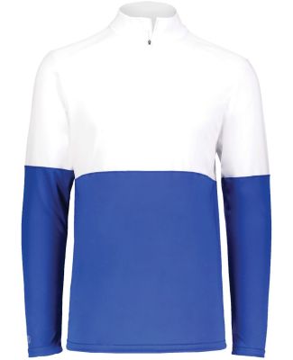 Holloway 223600 Youth Momentum Team Quarter-Zip Pu in Royal/ white