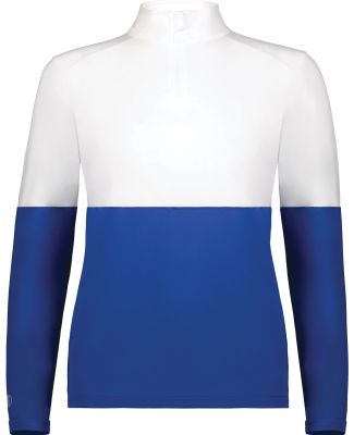 Holloway 223700 Women's Momentum Team Quarter-Zip  in Royal/ white