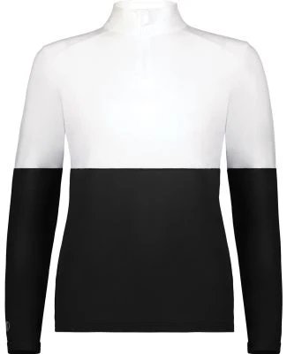 Holloway 223700 Women's Momentum Team Quarter-Zip  in Black/ white